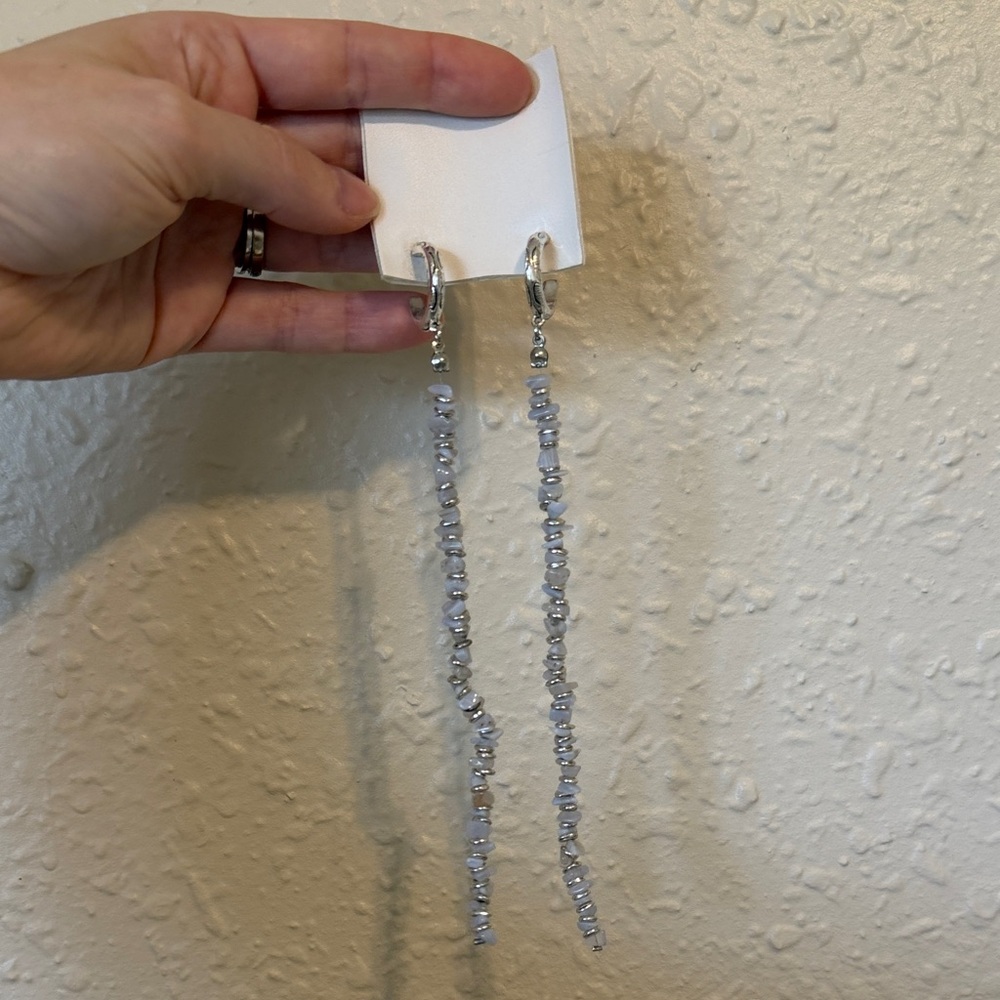 Free People Silver Beaded Earrings